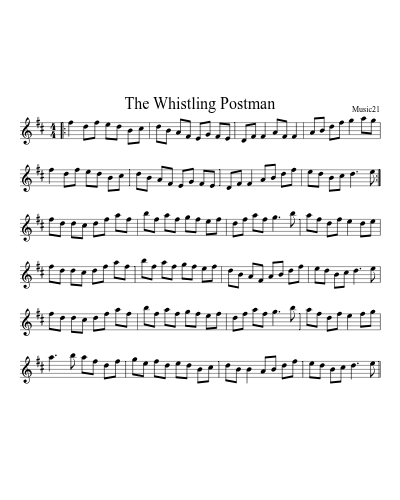 The Whistling Postman sheet music preview