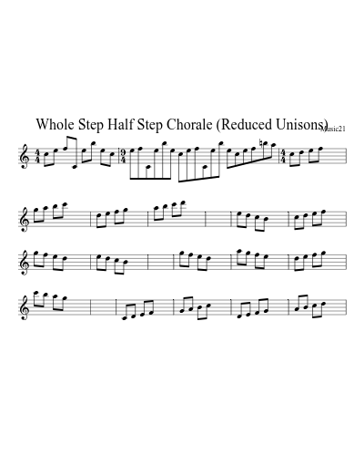 Whole Step Half Step Chorale (Reduced Unisons)