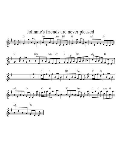 Johnnie's friends are never pleased (Version 2)