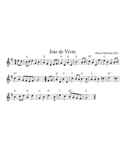 Joie De Vivre (Version 9) sheet music preview