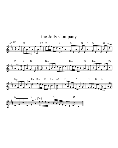 the Jolly Company sheet music preview