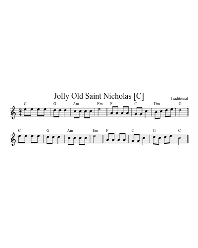 Jolly Old Saint Nicholas [C]