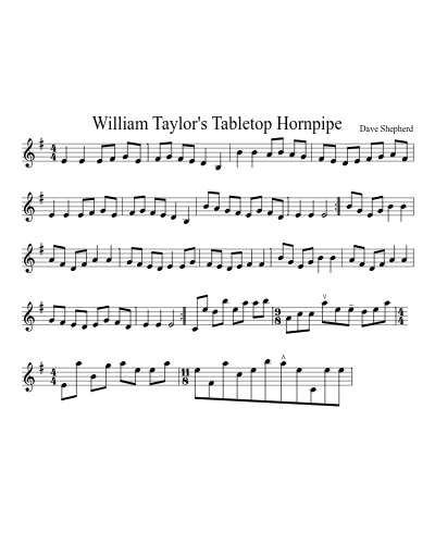 William Taylor's Tabletop Hornpipe preview