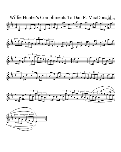 Willie Hunter's Compliments To Dan R. MacDonald preview