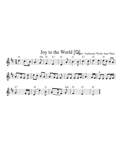 Joy to the World [D]