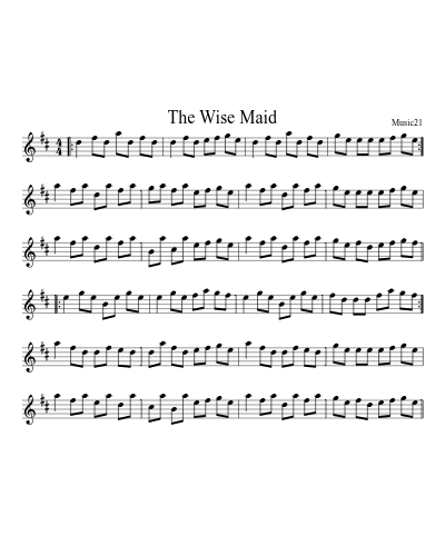 The Wise Maid (Version 2) sheet music preview