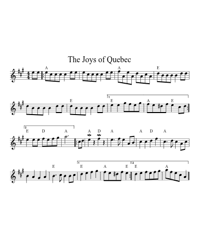 the Joys of Quebec (Joys Old Stanne Set) sheet music preview