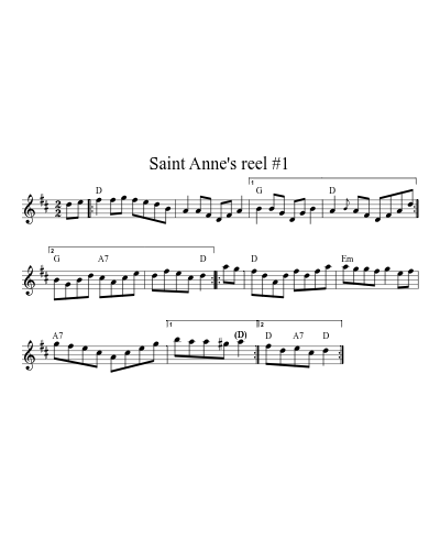 Saint Anne's reel #1 sheet music preview