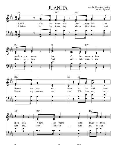 Juanita (Version 2) sheet music preview