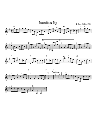 Juanita's Jig sheet music preview