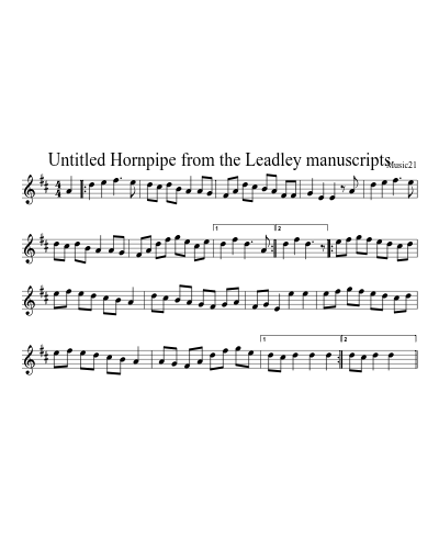 Untitled Hornpipe from the Leadley manuscripts