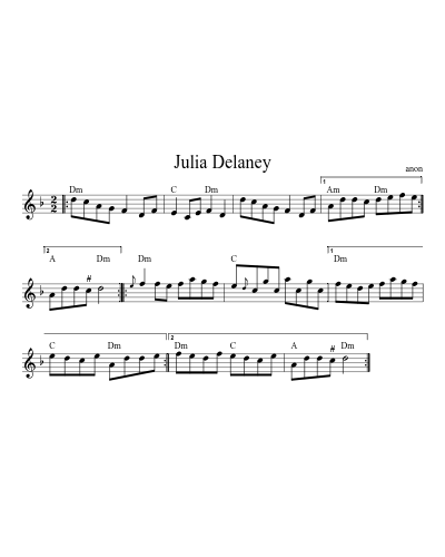 Julia Delaney (Version 8) sheet music preview