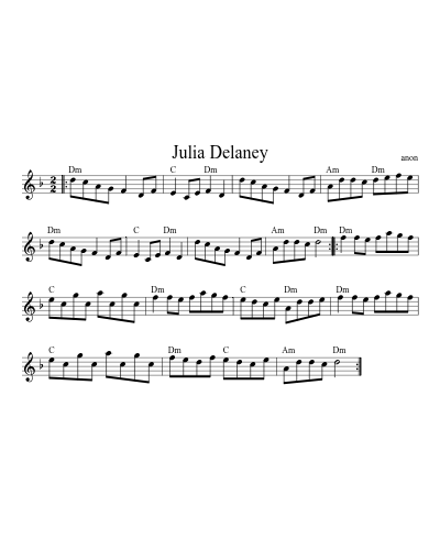 Julia Delaney (Version 9) sheet music preview