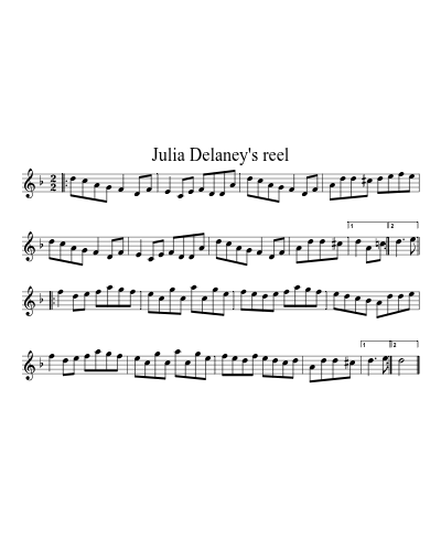 Julia Delaney's reel sheet music preview