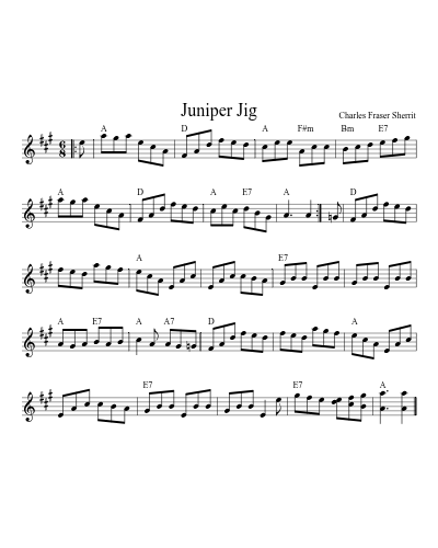 Juniper Jig (Version 4) sheet music preview