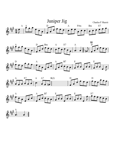 Juniper Jig (Version 6) sheet music preview