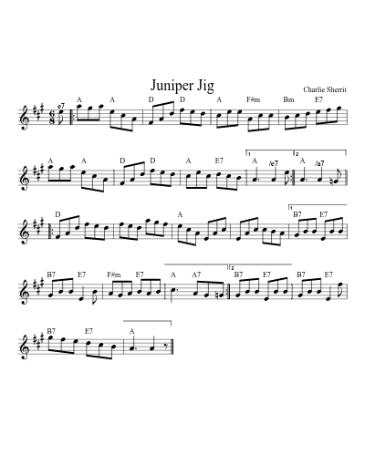 Juniper Jig (Version 7) sheet music preview