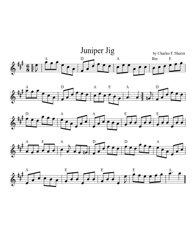Juniper Jig (Version 9) sheet music preview