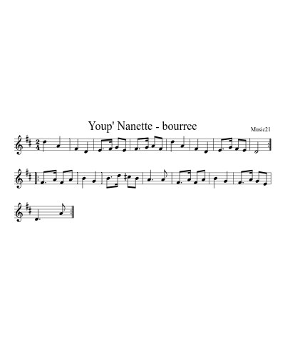 Youp' Nanette - bourree (Version 2)
