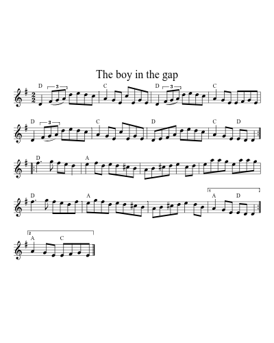 The boy in the gap sheet music preview