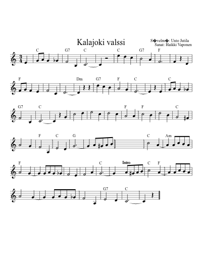 Kalajoki valssi (Version 2) sheet music preview