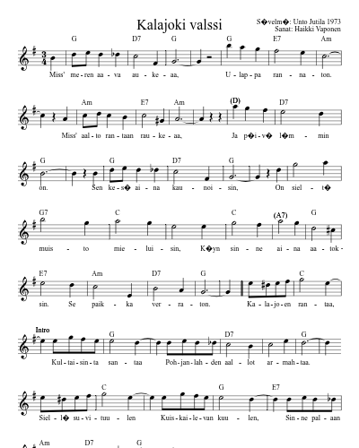 Kalajoki valssi (Version 3) sheet music preview