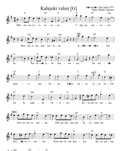 Kalajoki valssi   [G] (Version 2) sheet music preview