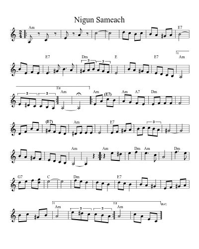 Nigun Sameach (Version 8) sheet music preview