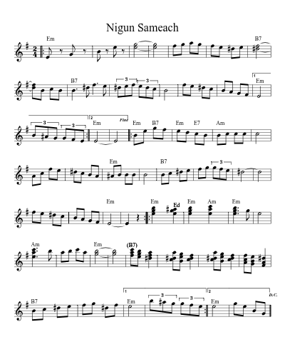 Nigun Sameach (Version 9) sheet music preview
