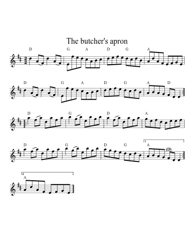 The butcher's apron sheet music preview
