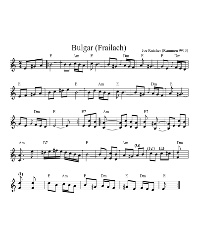 Bulgar (Frailach) (Version 4) sheet music preview