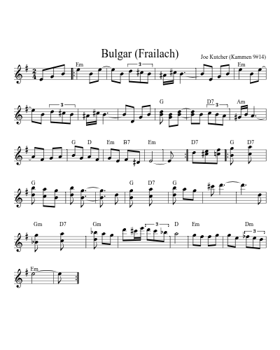 Bulgar (Frailach) (Version 8) sheet music preview
