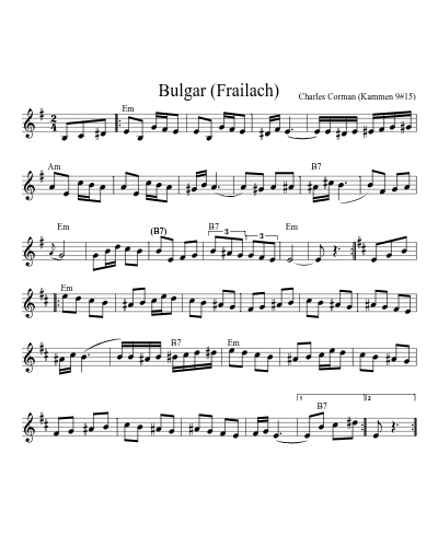 Bulgar (Frailach) (Version 12) sheet music preview