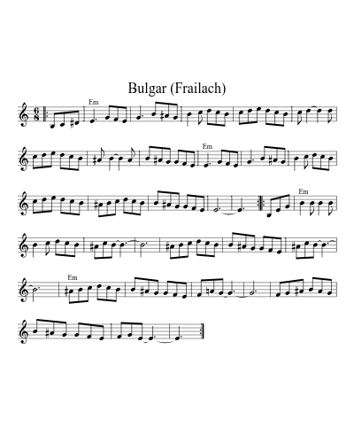 Bulgar (Frailach) (Version 16) sheet music preview