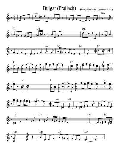 Bulgar (Frailach) (Version 17) sheet music preview