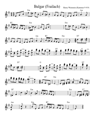 Bulgar (Frailach) (Version 18) sheet music preview