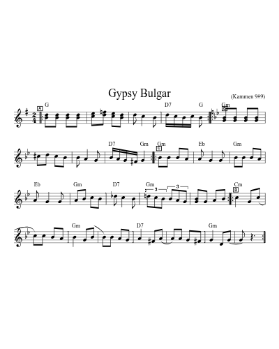 Gypsy Bulgar (Kammen9) sheet music preview
