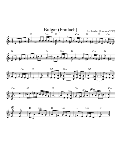 Bulgar (Frailach) (Version 19) sheet music preview