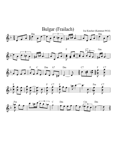 Bulgar (Frailach) (Version 20) sheet music preview