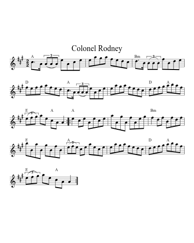 Colonel Rodney sheet music preview