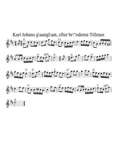 Karl Johans g\aangl\aat, efter br\"oderna Tillman