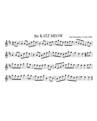 the KATZ MEOW (Katz Meow) sheet music preview