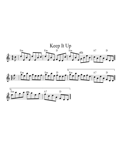 Keep It Up (Version 8) sheet music preview