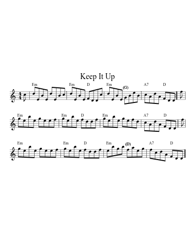Keep It Up (Version 9) sheet music preview