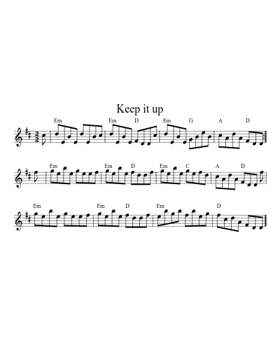 Keep It Up (Version 10) sheet music preview