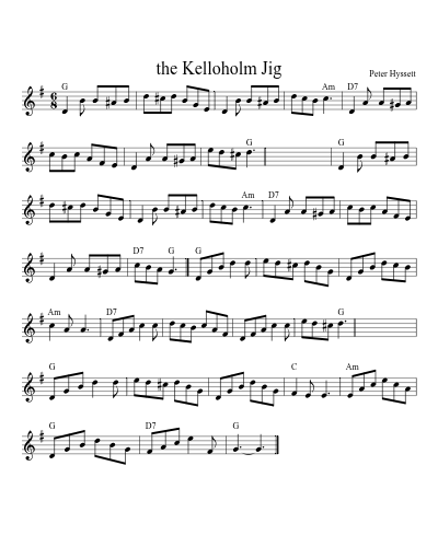 the Kelloholm Jig (Version 3) sheet music preview
