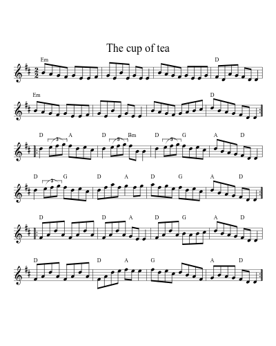 The cup of tea sheet music preview