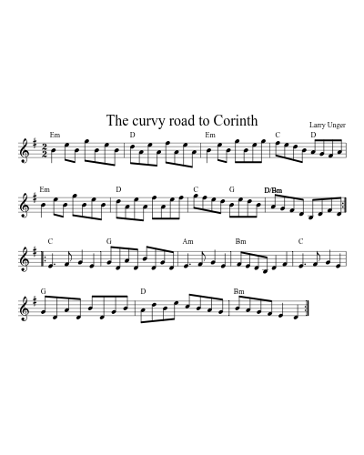 The curvy road to Corinth sheet music preview