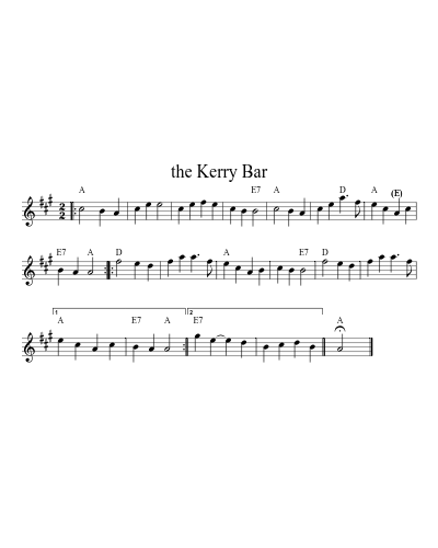 the Kerry Bar sheet music preview