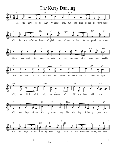 The Kerry Dancing (Version 2) sheet music preview